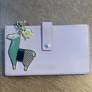 Fossil Pink Wallet with Llama Keychain